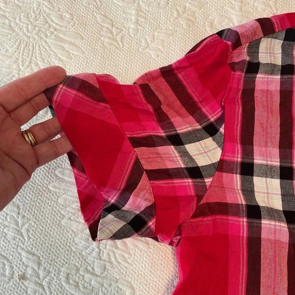 Victoria Secret Pink Plaid Pajama Set Top and Shorts Medium EUC Soft Sexy - Picture 7 of 13
